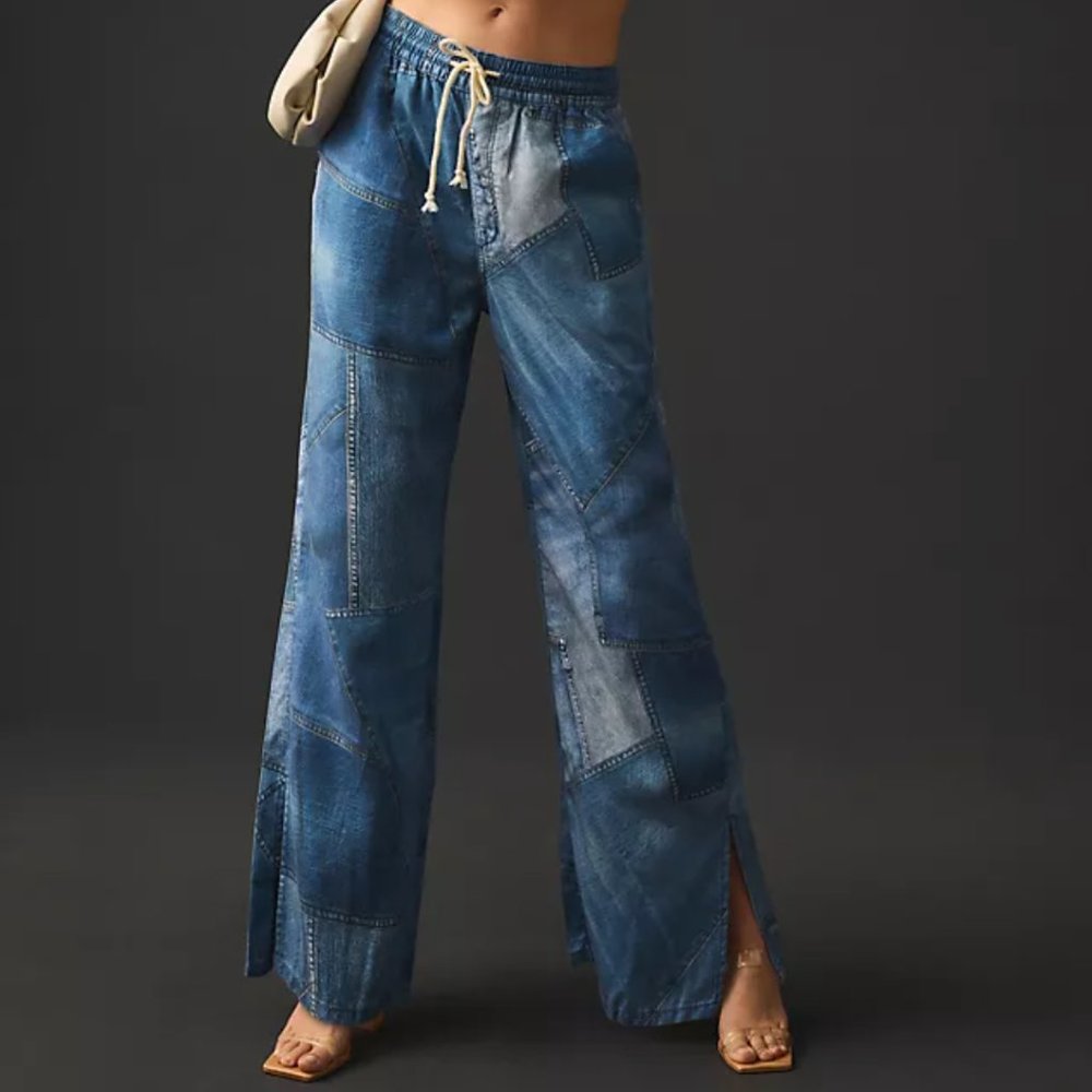 Anthropologie Pilcro Low-Rise Patchwork Pants